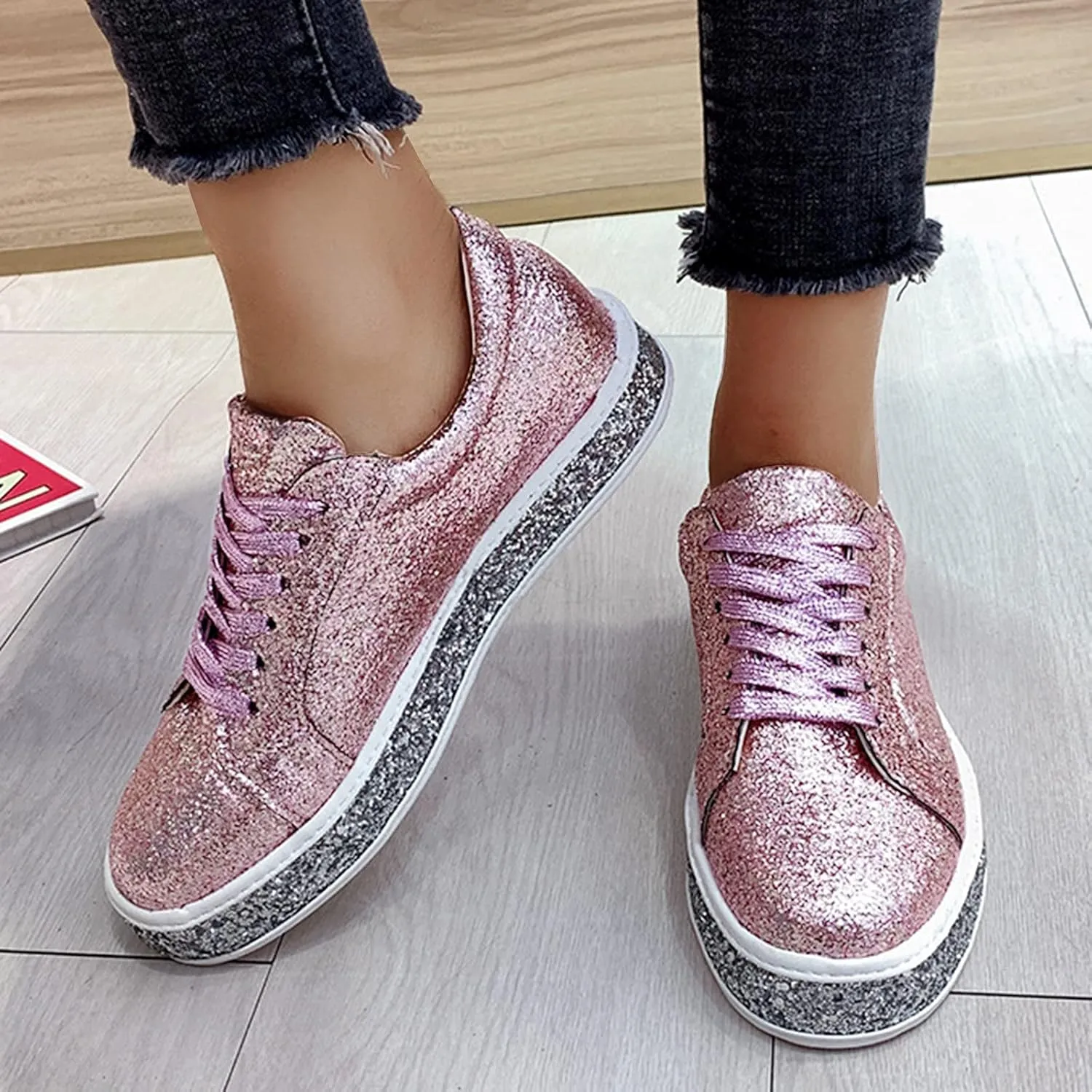 Womens Fashion Sneakers 2023 Zapatillas Elegantes De Tacon para Mujer Blancas Workout Shoes Women Size 11 Wide Womens Running Shoes Womens Size 10 Wide Black Sneakers