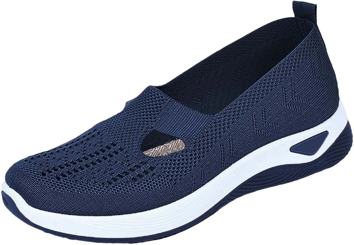 Women's Fashion Sneakers Woven Orthopedic Breathable Soft Shoes Go Walking Slip On Foam Shoes Sneakers with Arch Support Breathable Lightweight Walking Shoe