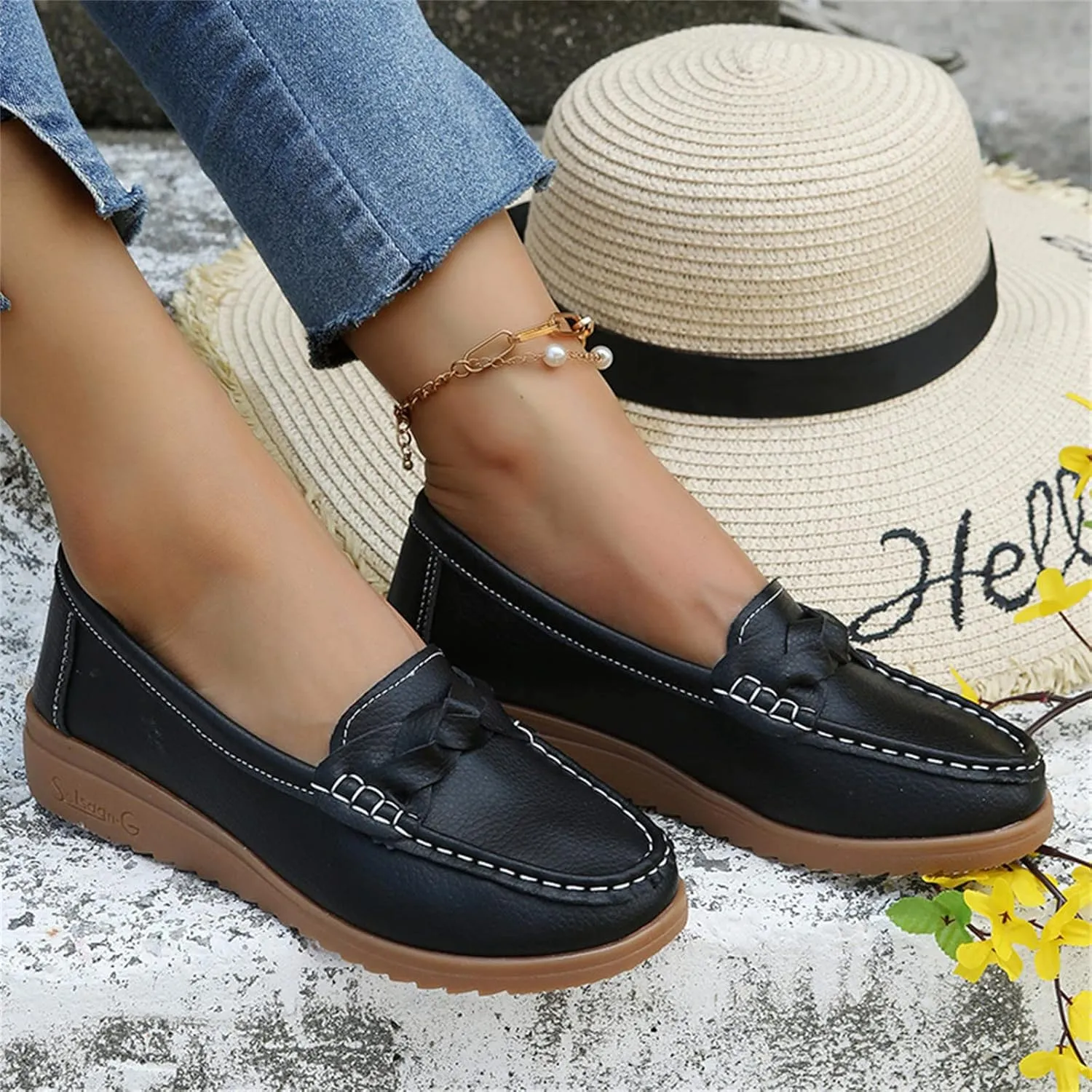 Women’s Loafer Comfortable Office Shoes Dressy Flat Shoes Slip On Shoes Business Shoes Comfy Casual Loafer Work Shoes