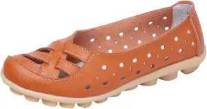 Womens Loafers Comfortable Orthopedic Breathable Leather Soft Sole Flats Driving Walking Casual Slip On Penny Shoes