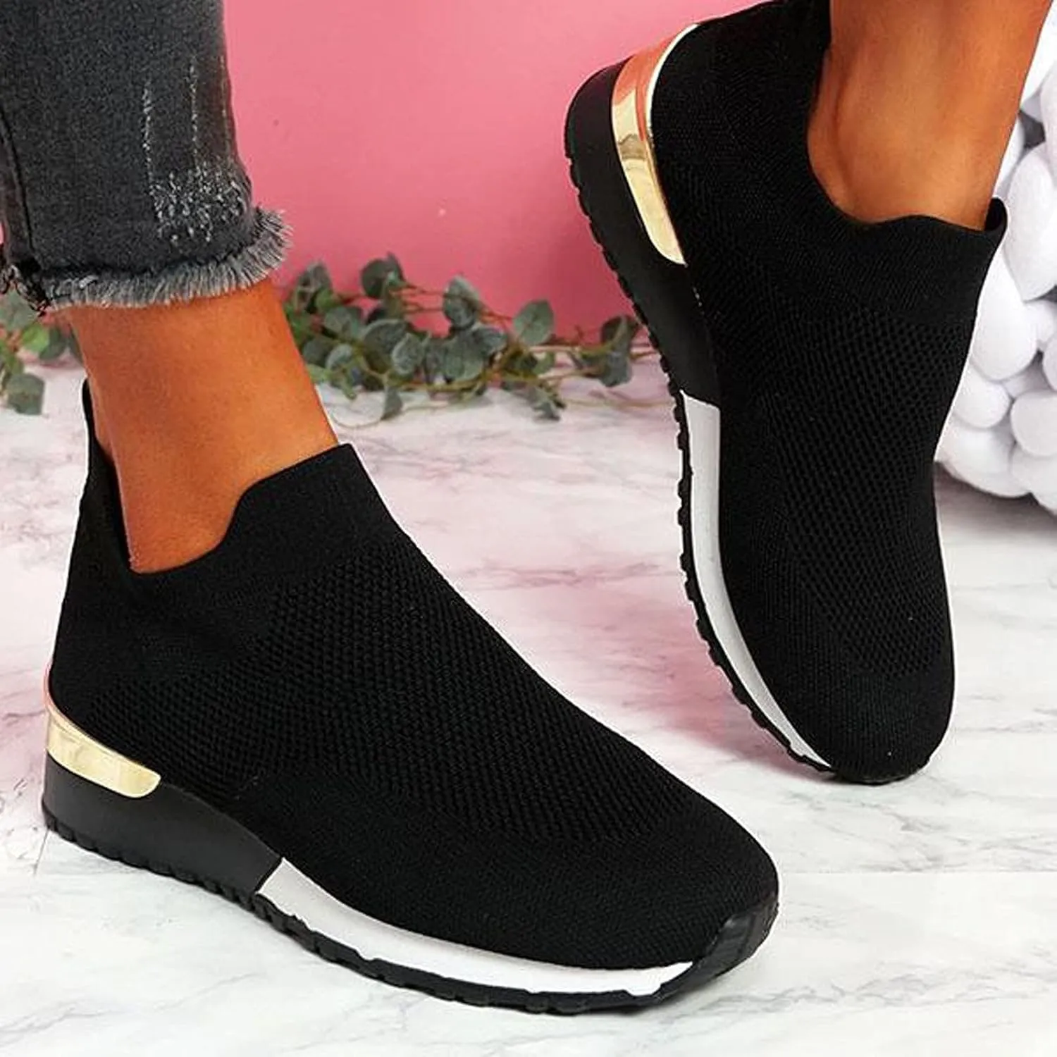 Womens Non Slip Work Shoes Slip On Water Resistant Walking Shoes Women Wide Width Men's Casual Dress Shoes Fashion Sneakers Brown Tennis Shoe Loafers Casual Slip On