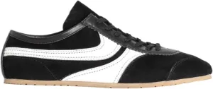 Women's Retro Cowhide Sneakers – Chunky Lace-Up Casual Shoes with Anti-Slip Sole, Vintage Round Toe Walking Trainers, Animal Print Suede Mixed Material Design