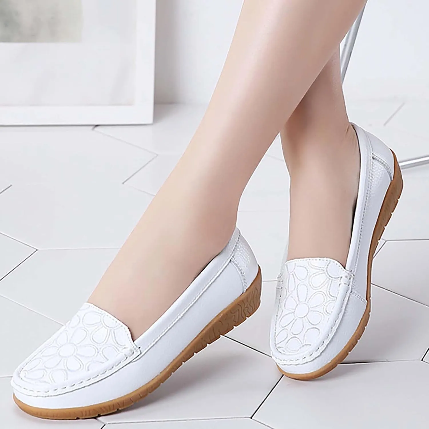 Women's Shoes Casual Dressy Soft Sole Slip On Chunky Loafers Shoes Cute Comfortable Casual Business Work Flats