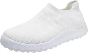 Women's Slip-on Shoes Wide Width Sneakers Hands Free Non Slip Work Shoes Women Walking Woman Shoes Casual White Sneakers Slip On Tennis Shoe Loafers Shoe