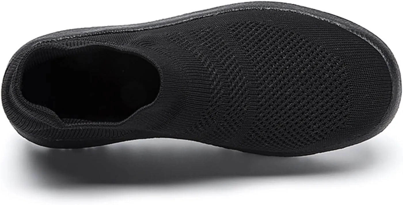 Womens Sneakers 7.5 Wide Width Non Slip Work Shoes Women Black and White Black Tennis Shoes for Women Non Slip Women Black Sneakers Size 7.5 Athletic Shoes Women Size 6.5