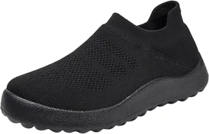 Womens Sneakers 7.5 Wide Width Non Slip Work Shoes Women Black and White Black Tennis Shoes for Women Non Slip Women Black Sneakers Size 7.5 Athletic Shoes Women Size 6.5