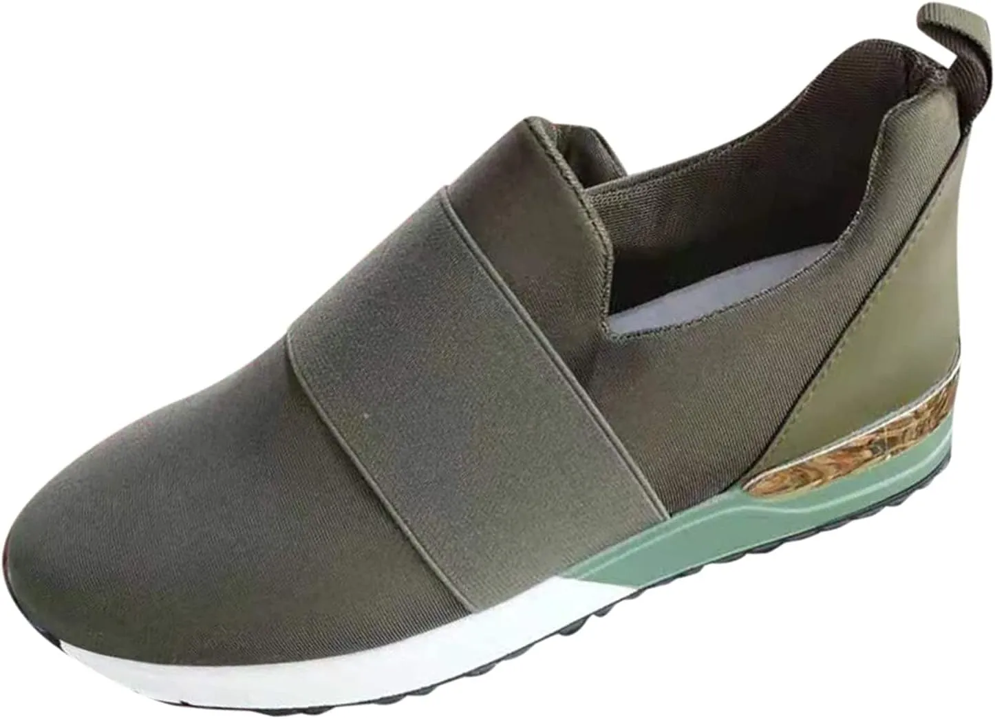 Womens Sneakers 7.5 Wide Width Slip On Shoes for Women with Arch Support Womens Running Sneakers Wide Toe Box Plantar Fasciitis Shoes Women Slip Ons Wide Tenis para Trabajo De Mujer Antideslizante
