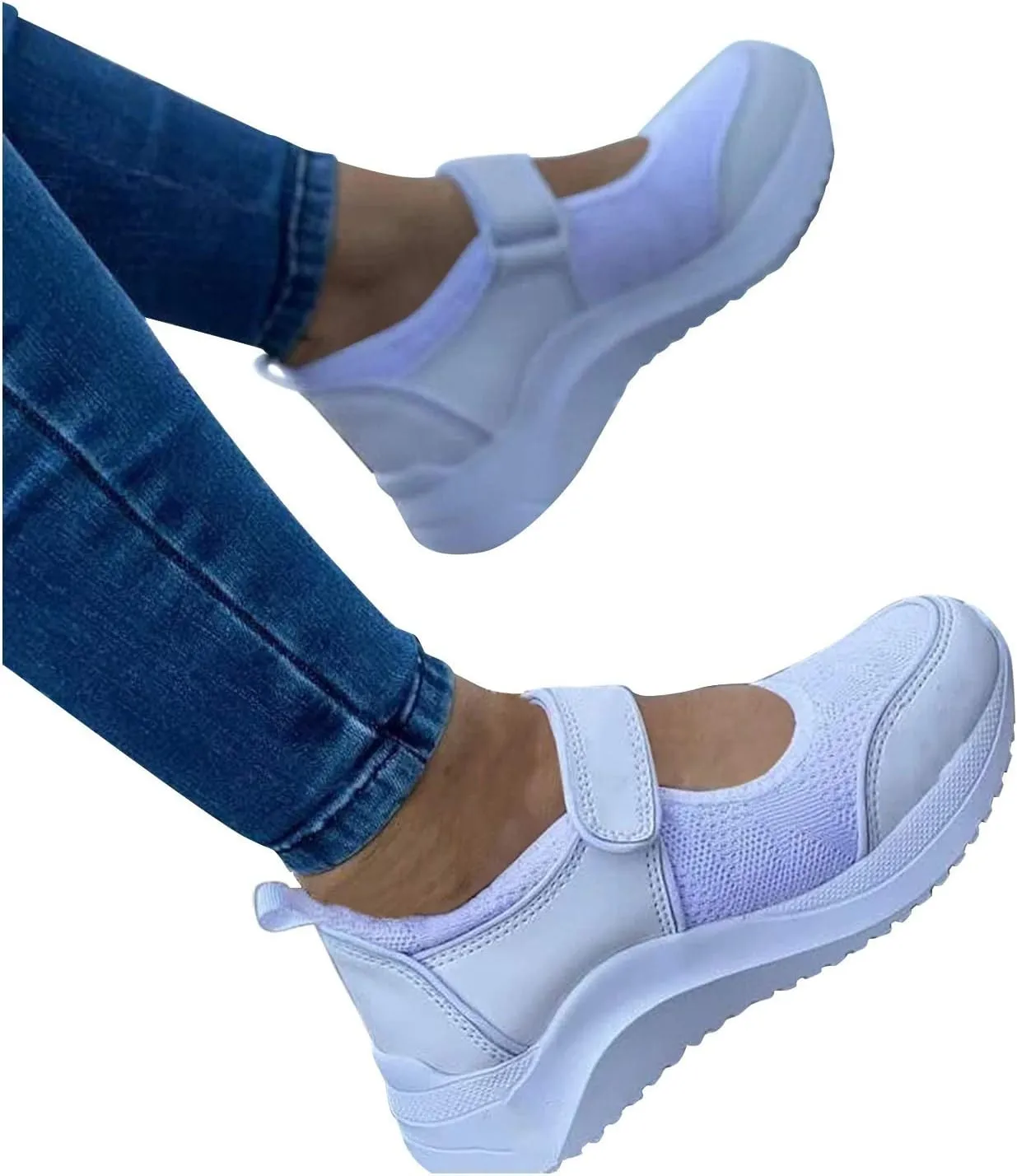 Women's Sneakers Zapatos para Mujer Comodos para Caminar Non Slip House Shoes for Women Elderly Womens Casual Sneakers Wide Width White Non Slip Shoes for Women Nurse