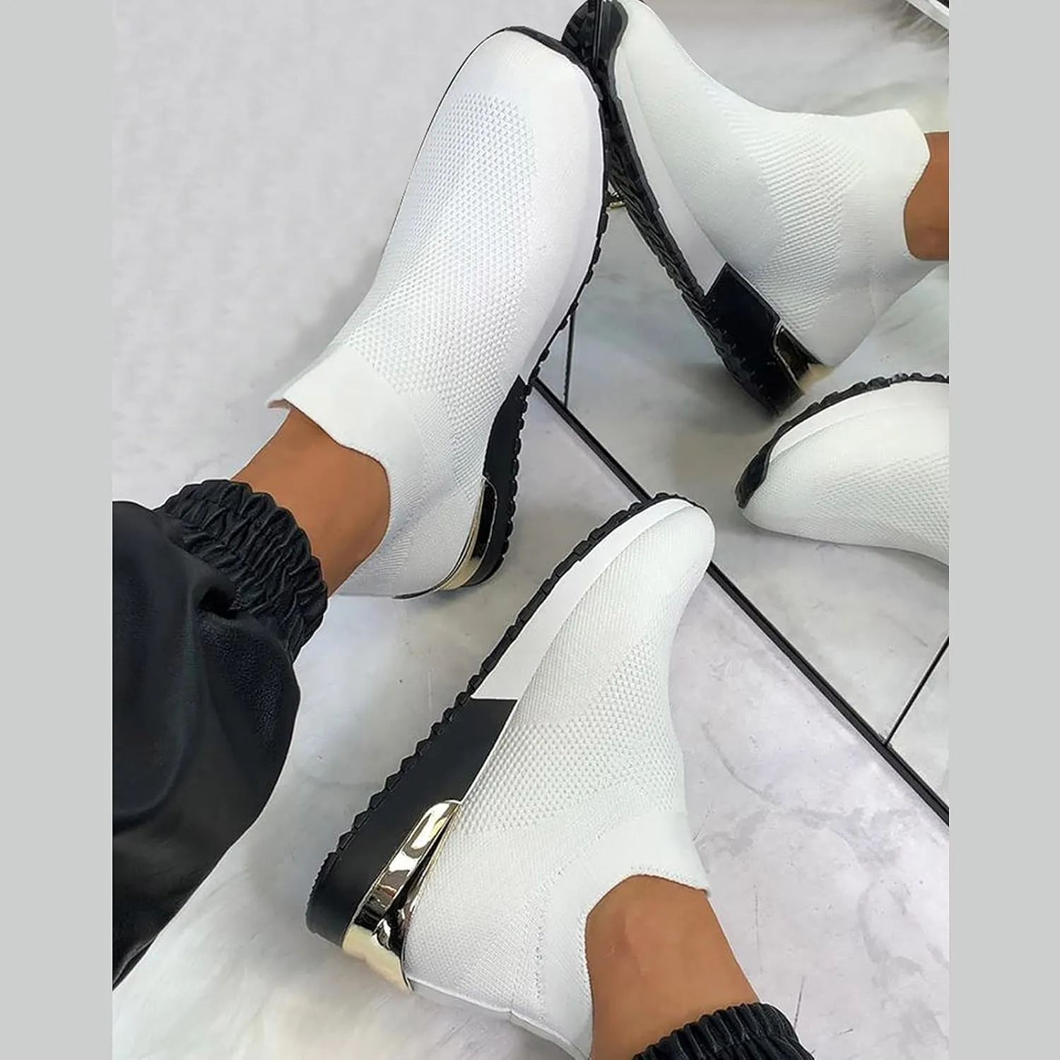 Womens Tennis Shoes Mesh Women Casual Shoes High Top Sneakers Men's KnitFlex Breeze Mesh Sneakers Oxfords Lace Basketball Shoe Loafers Dress Shoe