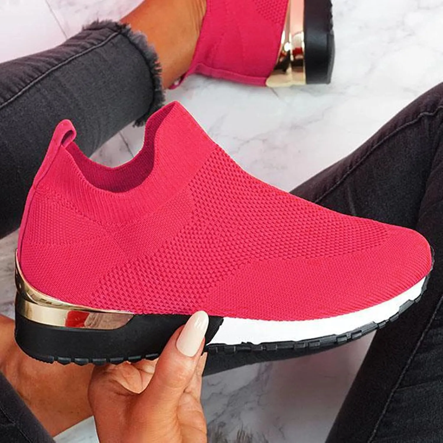 Womens Tennis Shoes Mesh Women Casual Shoes High Top Sneakers Men's KnitFlex Breeze Mesh Sneakers Oxfords Lace Basketball Shoe Loafers Dress Shoe