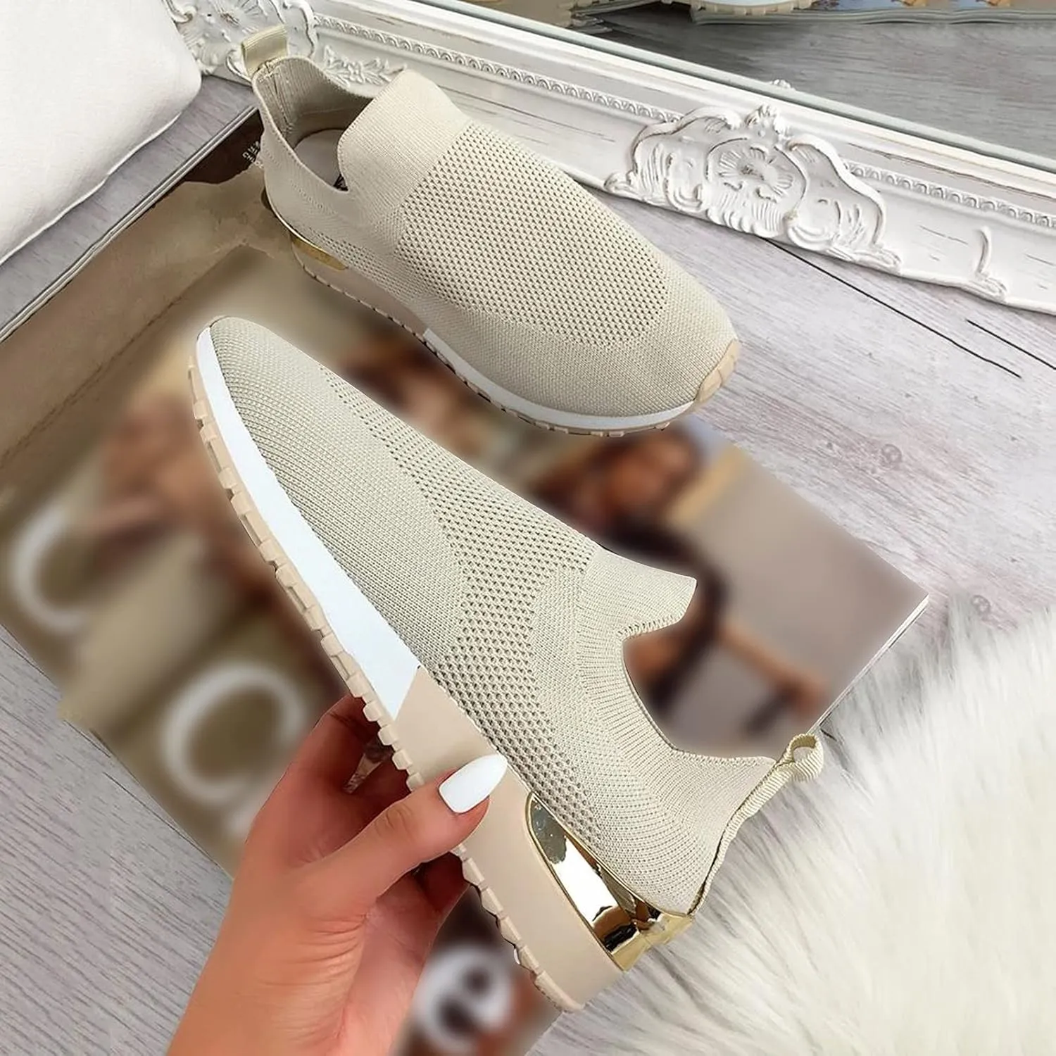 Womens Tennis Shoes Mesh Women Casual Shoes High Top Sneakers Men's KnitFlex Breeze Mesh Sneakers Oxfords Lace Basketball Shoe Loafers Dress Shoe