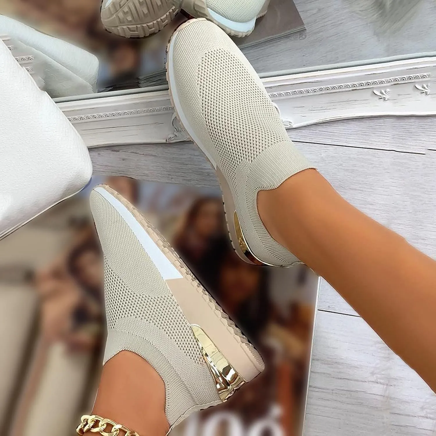 Womens Tennis Shoes Mesh Women Casual Shoes High Top Sneakers Men's KnitFlex Breeze Mesh Sneakers Oxfords Lace Basketball Shoe Loafers Dress Shoe
