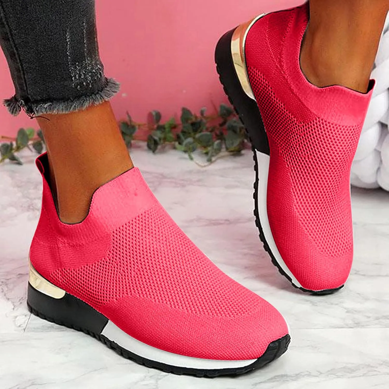 Womens Tennis Shoes Mesh Women Casual Shoes High Top Sneakers Men's KnitFlex Breeze Mesh Sneakers Oxfords Lace Basketball Shoe Loafers Dress Shoe