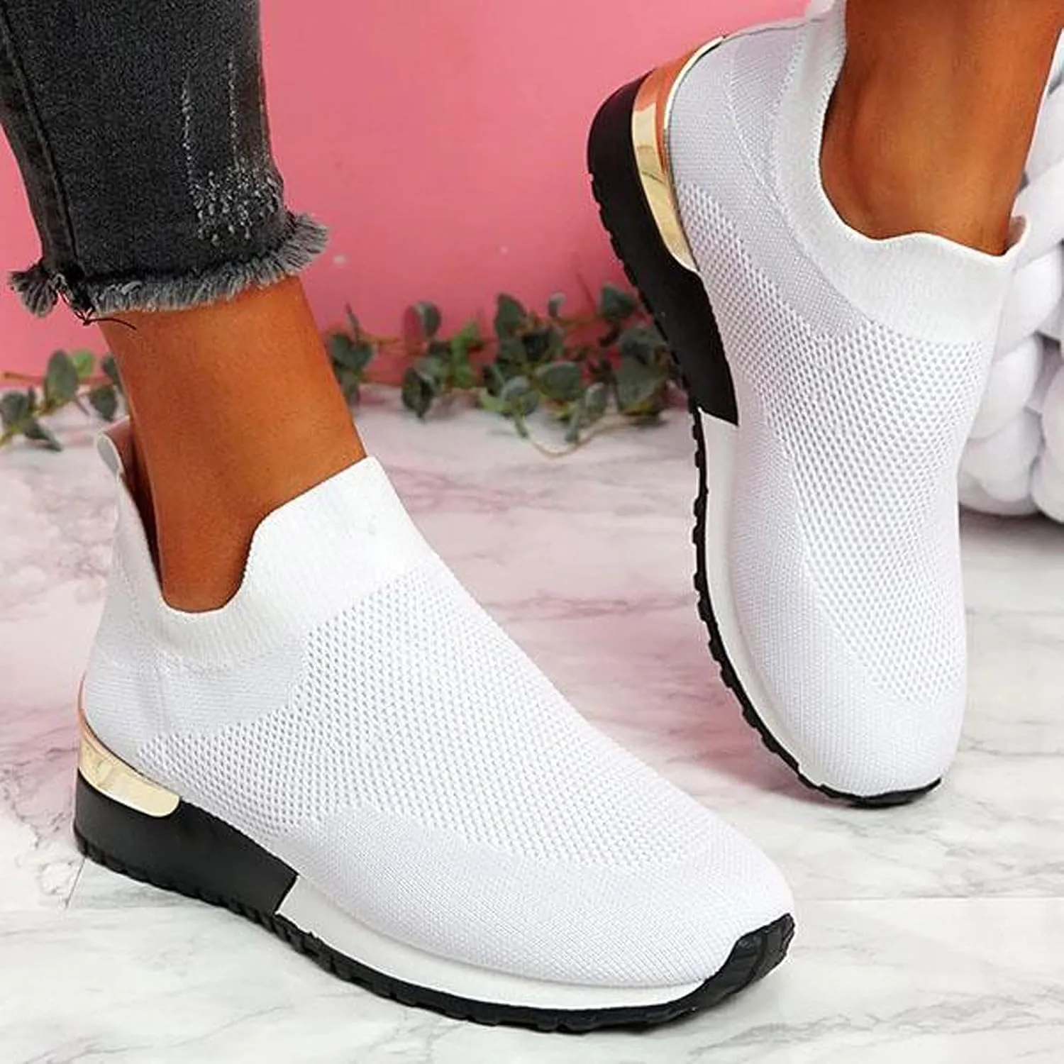 Womens Tennis Shoes Mesh Women Casual Shoes High Top Sneakers Men's KnitFlex Breeze Mesh Sneakers Oxfords Lace Basketball Shoe Loafers Dress Shoe