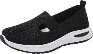 Women's Woven Orthopedic Breathable Soft Shoes Womens Tennis Shoes Lightweight Women's Casual Shoes Platform Sneakers White Tennis Shoe Cross Trainer Shoe