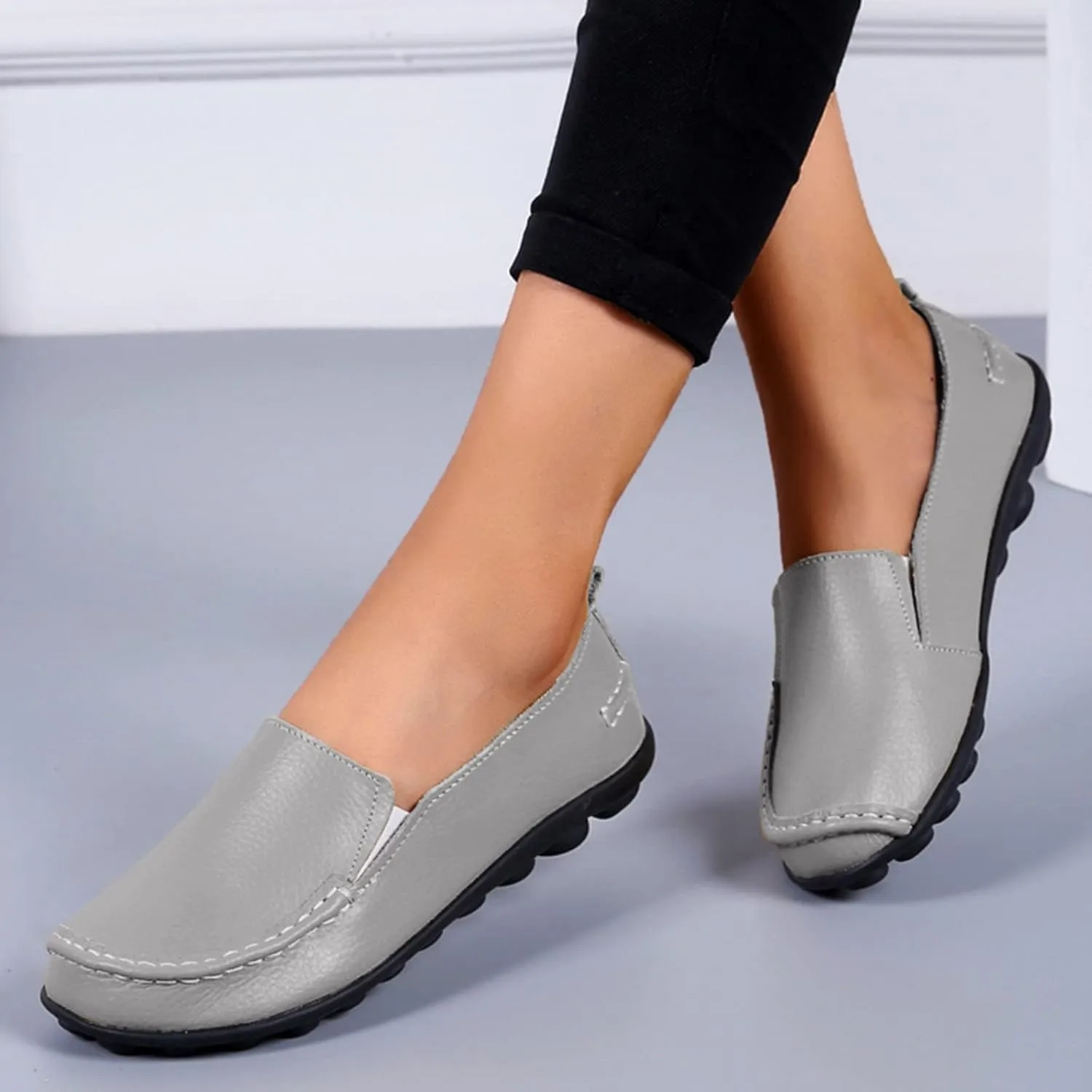 Work Flats for Women Office Wide Loafers Comfortable Casual Shoes Orthopedic Dress Shoes Ladies Walking Sneakers