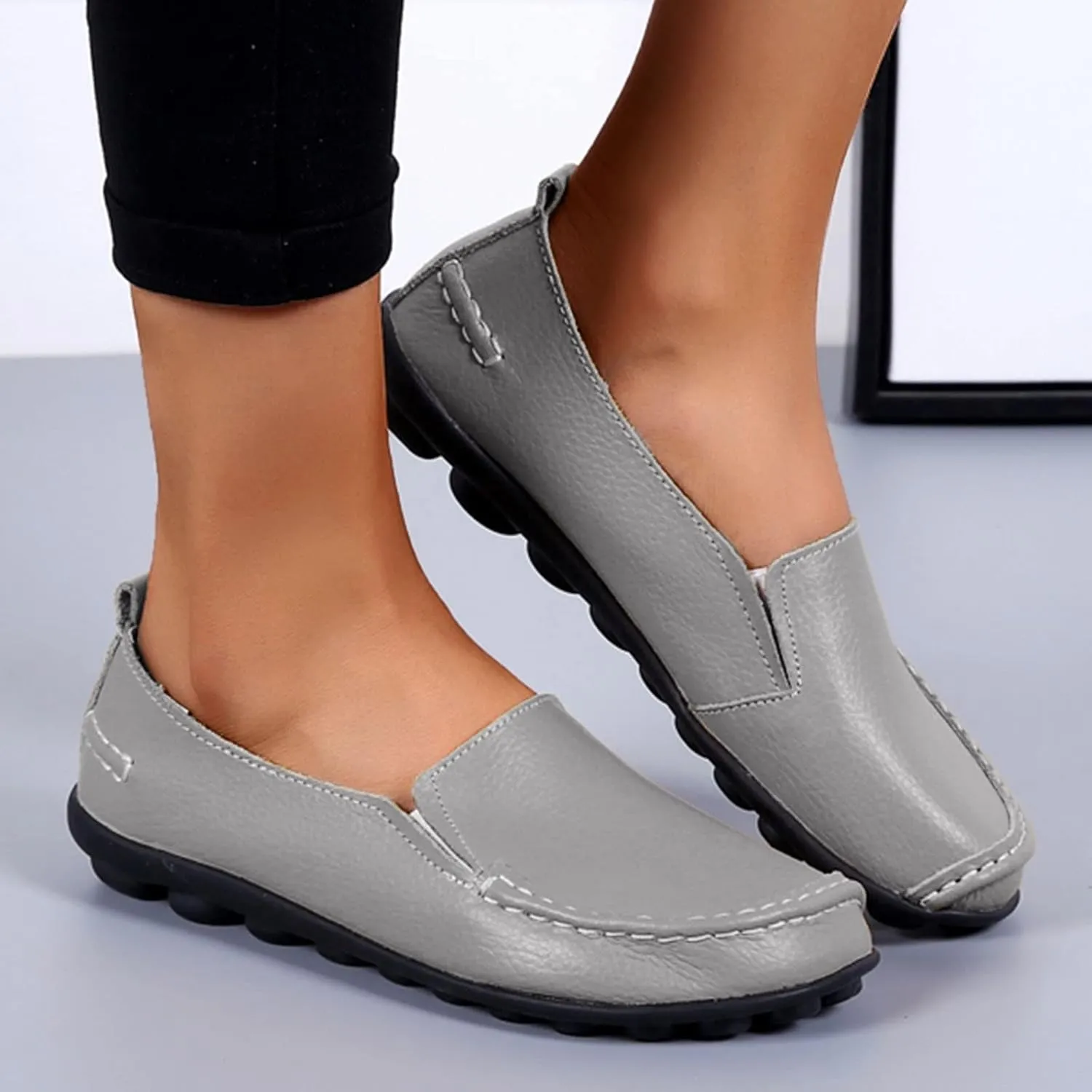 Work Flats for Women Office Wide Loafers Comfortable Casual Shoes Orthopedic Dress Shoes Ladies Walking Sneakers