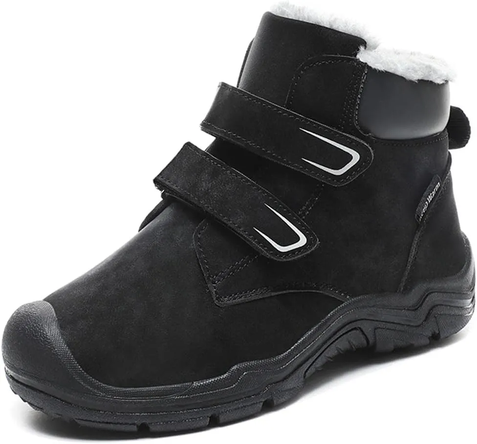 YUKTOPA Kids Winter Outdoor Ankle Hiking Boots Warm Fur Snow Boots Anti Skid Trekking Walking Shoes for Boys Girls