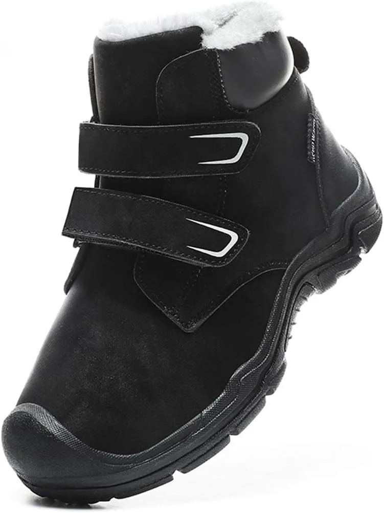 YUKTOPA Kids Winter Outdoor Ankle Hiking Boots Warm Fur Snow Boots Anti Skid Trekking Walking Shoes for Boys Girls