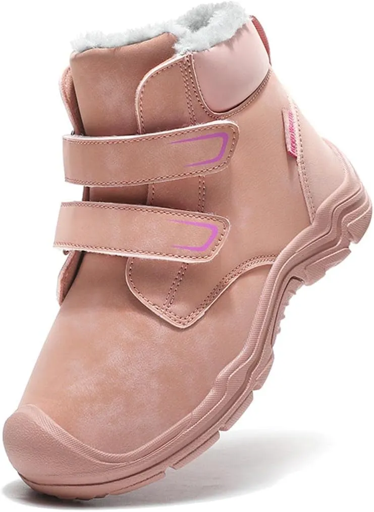 YUKTOPA Kids Winter Outdoor Ankle Hiking Boots Warm Fur Snow Boots Anti Skid Trekking Walking Shoes for Boys Girls